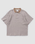 Textured Cotton Polo - Wheat