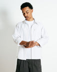 Pinstripe Long Sleeve Button Up - White