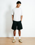 Pleated Cotton Short - Black