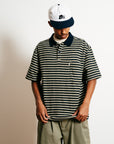 Heavy Stripe Polo - Navy