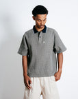 Textured Cotton Polo - Moss