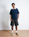 Contrast Cotton Polo - Navy