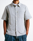 Plaid Button Up - Sky