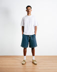 Pleated Denim Short