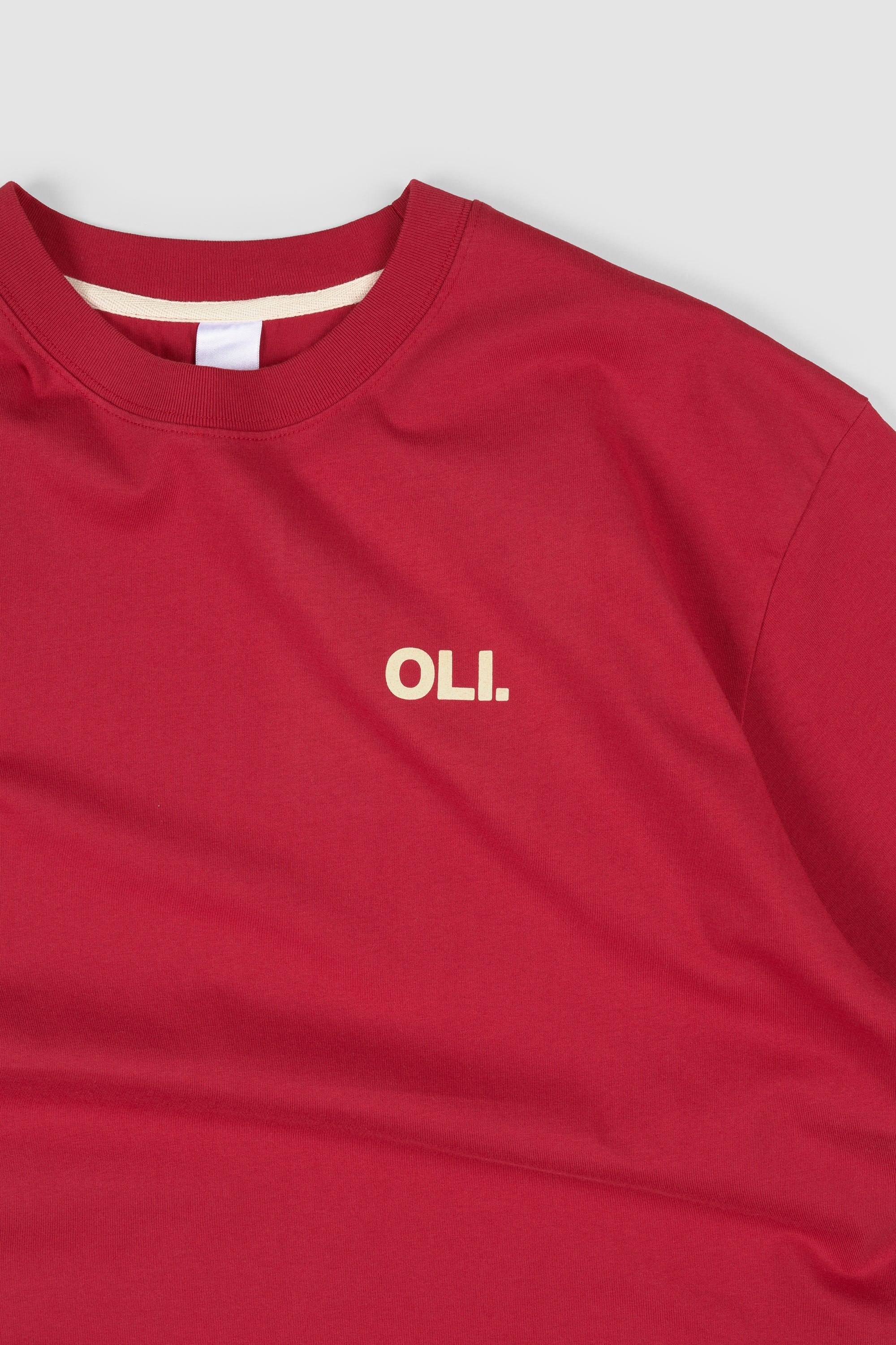 Emblem Back Print T - Cherry