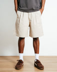 Pleated Cotton Short - Limestone