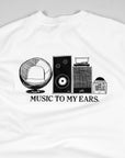Music To My Ears Back Print T - White