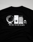 Music To My Ears Back Print Pullover - Black