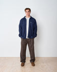 Waffle Button Up - Navy