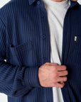 Waffle Button Up - Navy