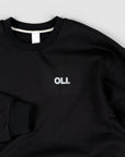 Emblem Back Print Pullover - Black