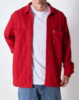 Waffle Button Up - Red