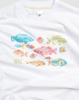 Watercolour Fish Crop T - White - Oli.