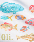 Watercolour Fish Crop T - White - Oli.