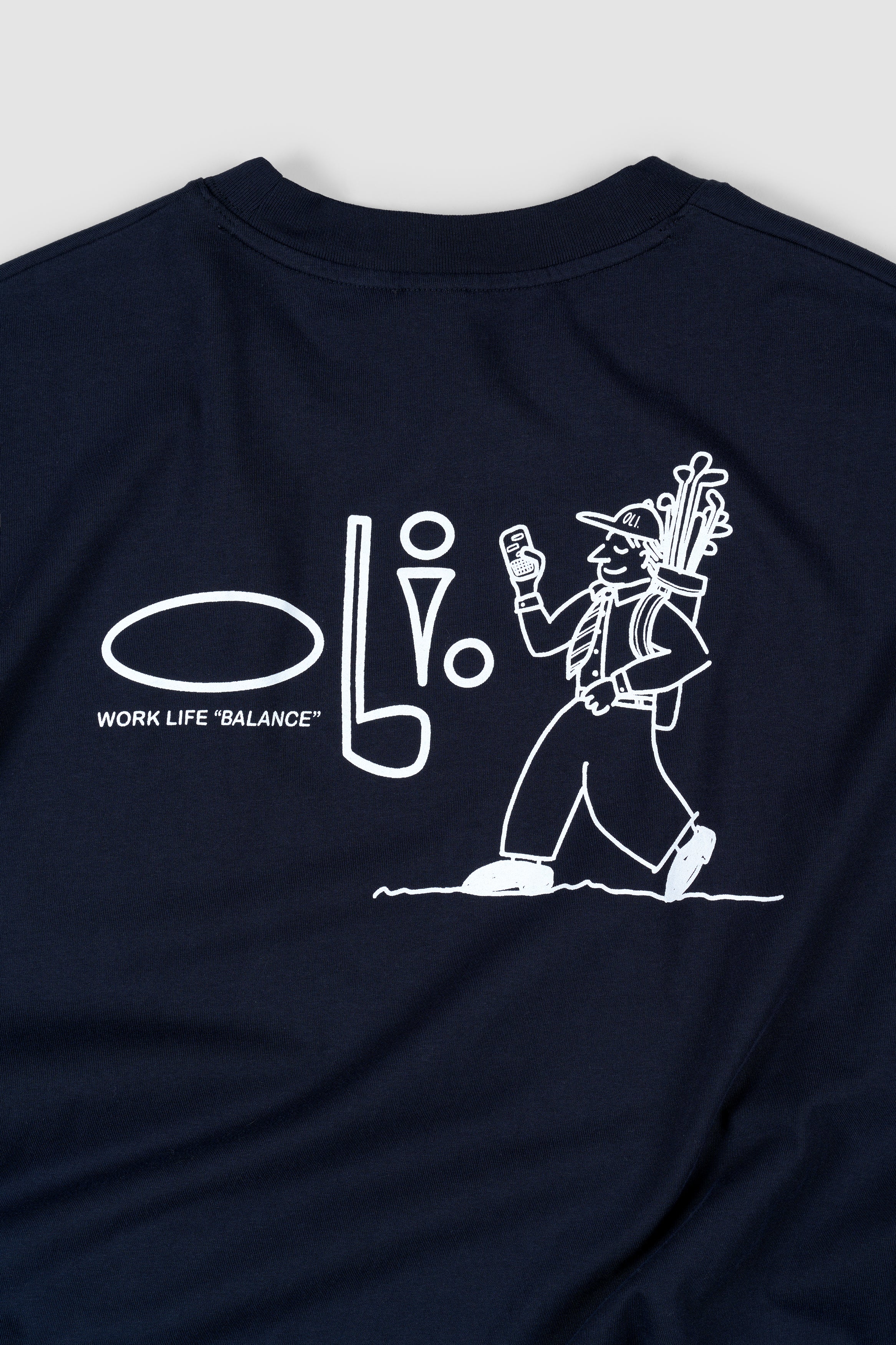 Work Life Balance Back Print T - Navy