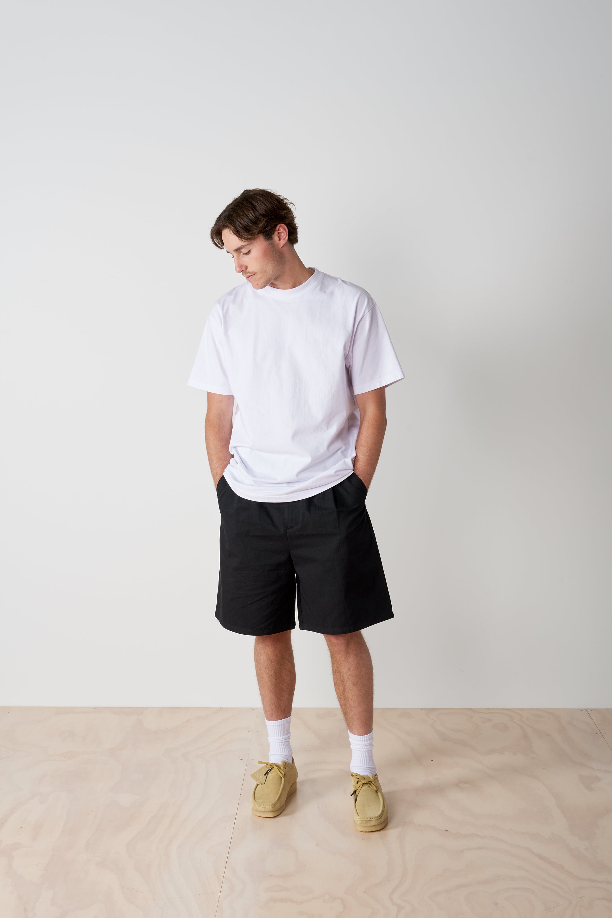 Pleated Cotton Short - Black