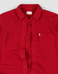 Waffle Button Up - Red