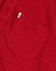 Waffle Button Up - Red