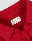 Waffle Button Up - Red