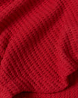Waffle Button Up - Red