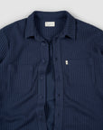 Waffle Button Up - Navy