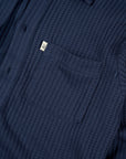 Waffle Button Up - Navy