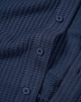 Waffle Button Up - Navy