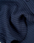 Waffle Button Up - Navy