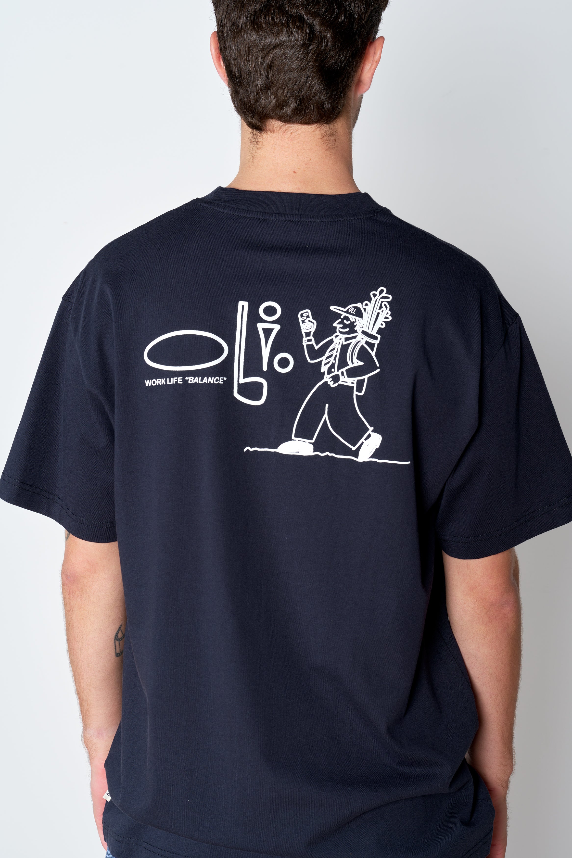 Work Life Balance Back Print T - Navy