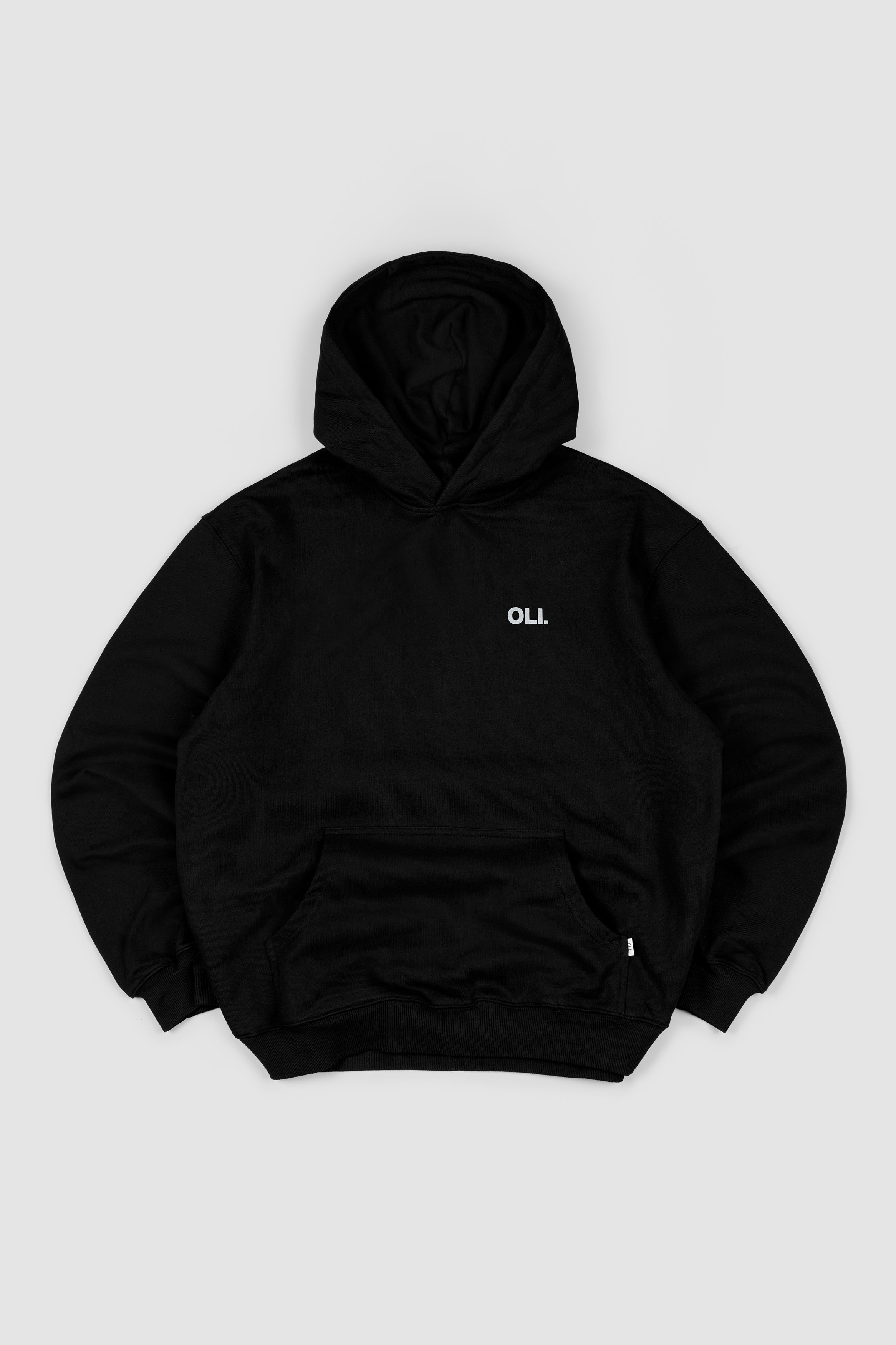Emblem Back Print Hood - Black
