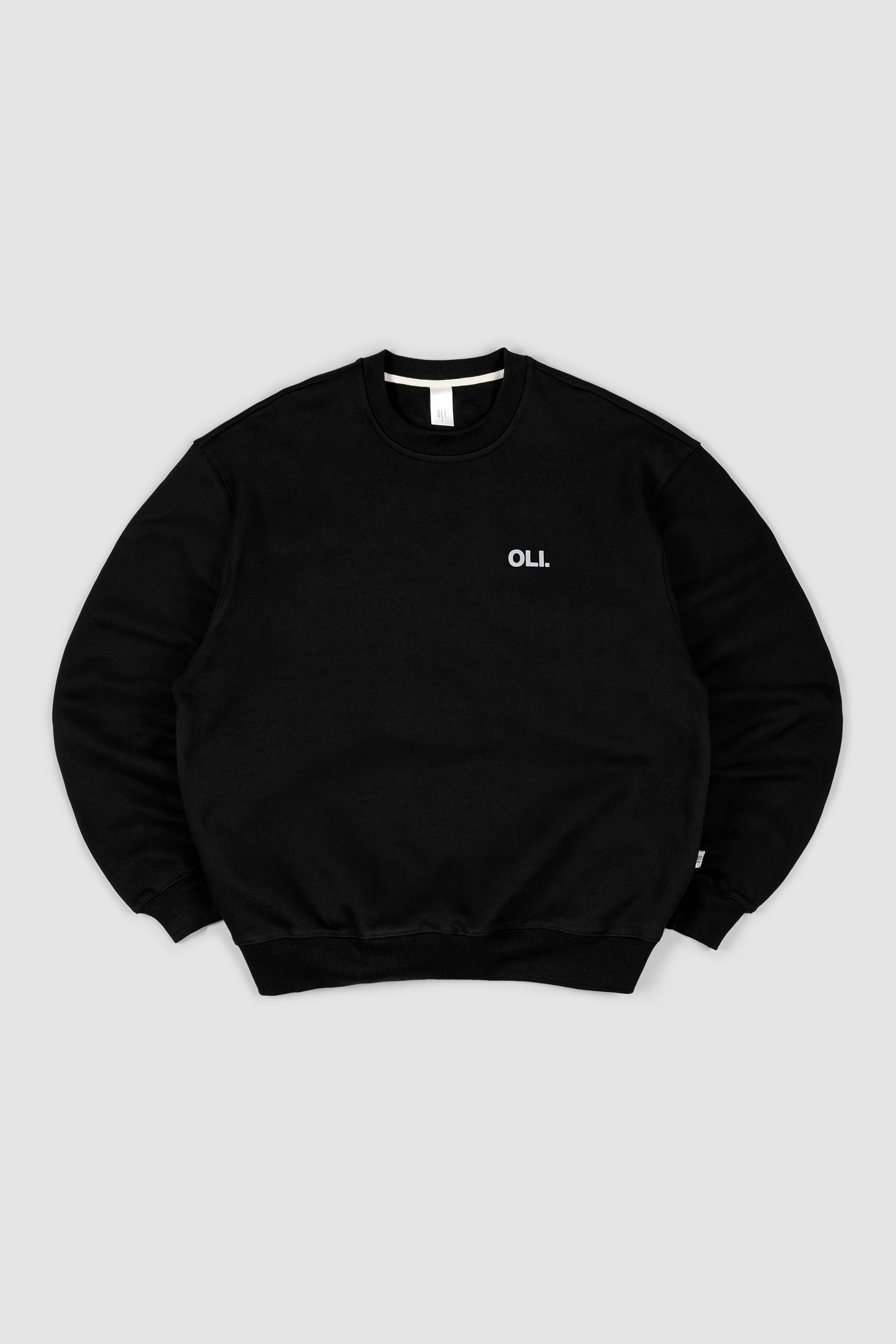 Emblem Back Print Pullover - Black