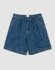 Pleated Denim Short - Indigo