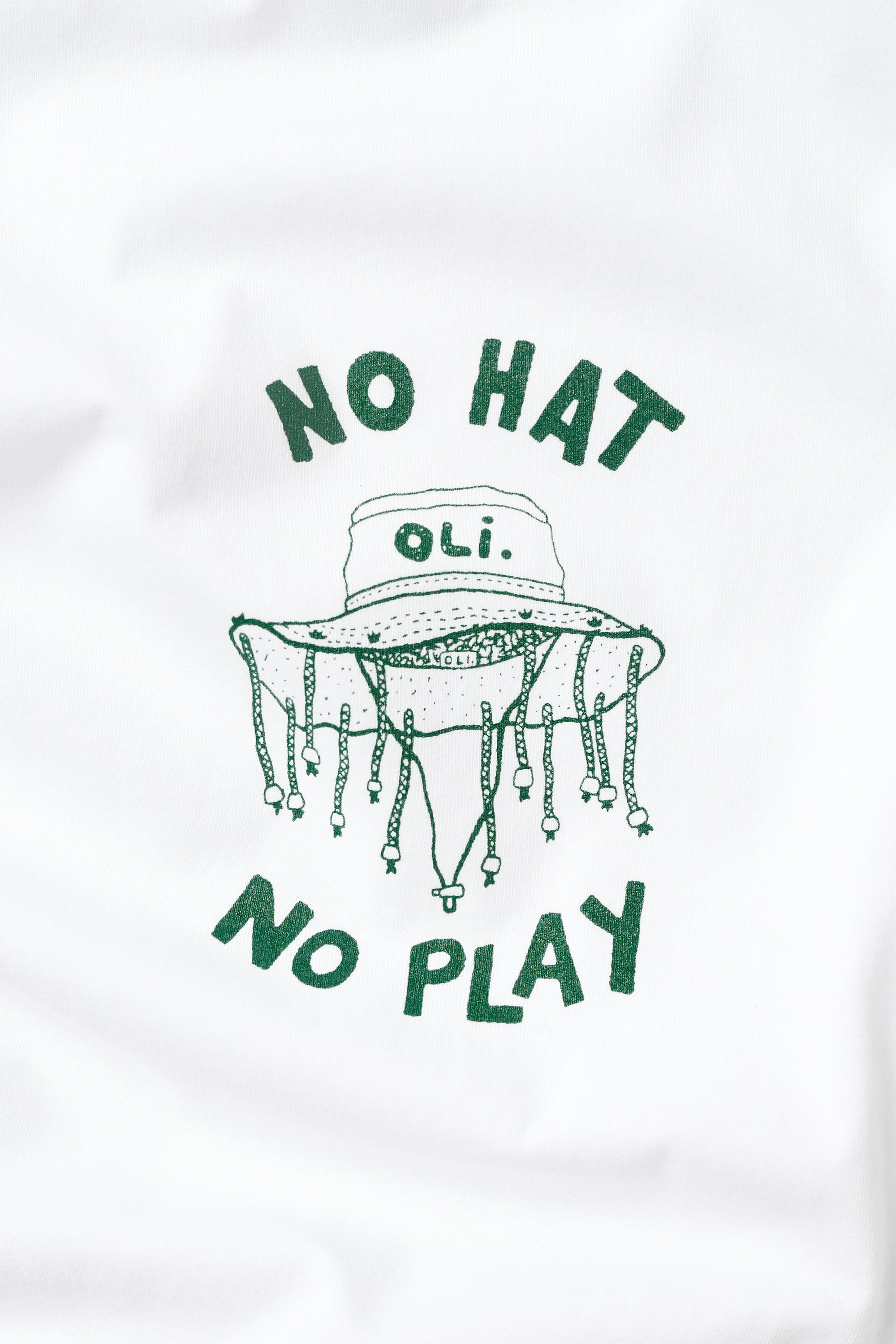No Hat No Play Crop T - White