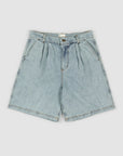Pleated Denim Short - Washed Blue