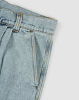 Pleated Denim Short - Washed Blue