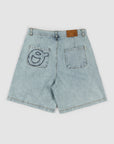 Pleated Denim Short - Washed Blue
