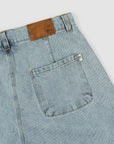 Pleated Denim Short - Washed Blue