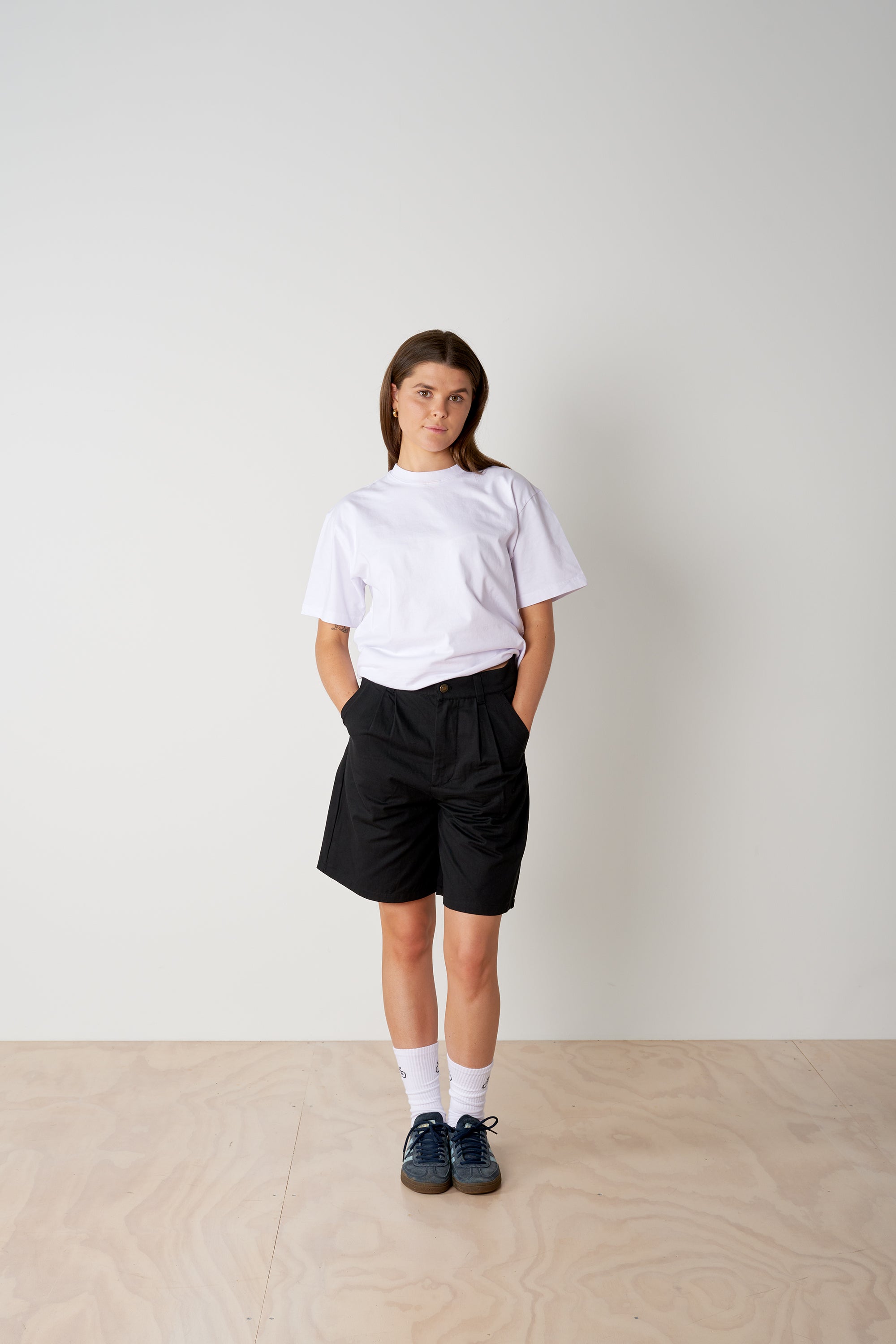 Pleated Cotton Short - Black