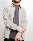 Grid Long Sleeve Button Up - Bone
