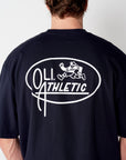 Athletics Back Print T - Navy