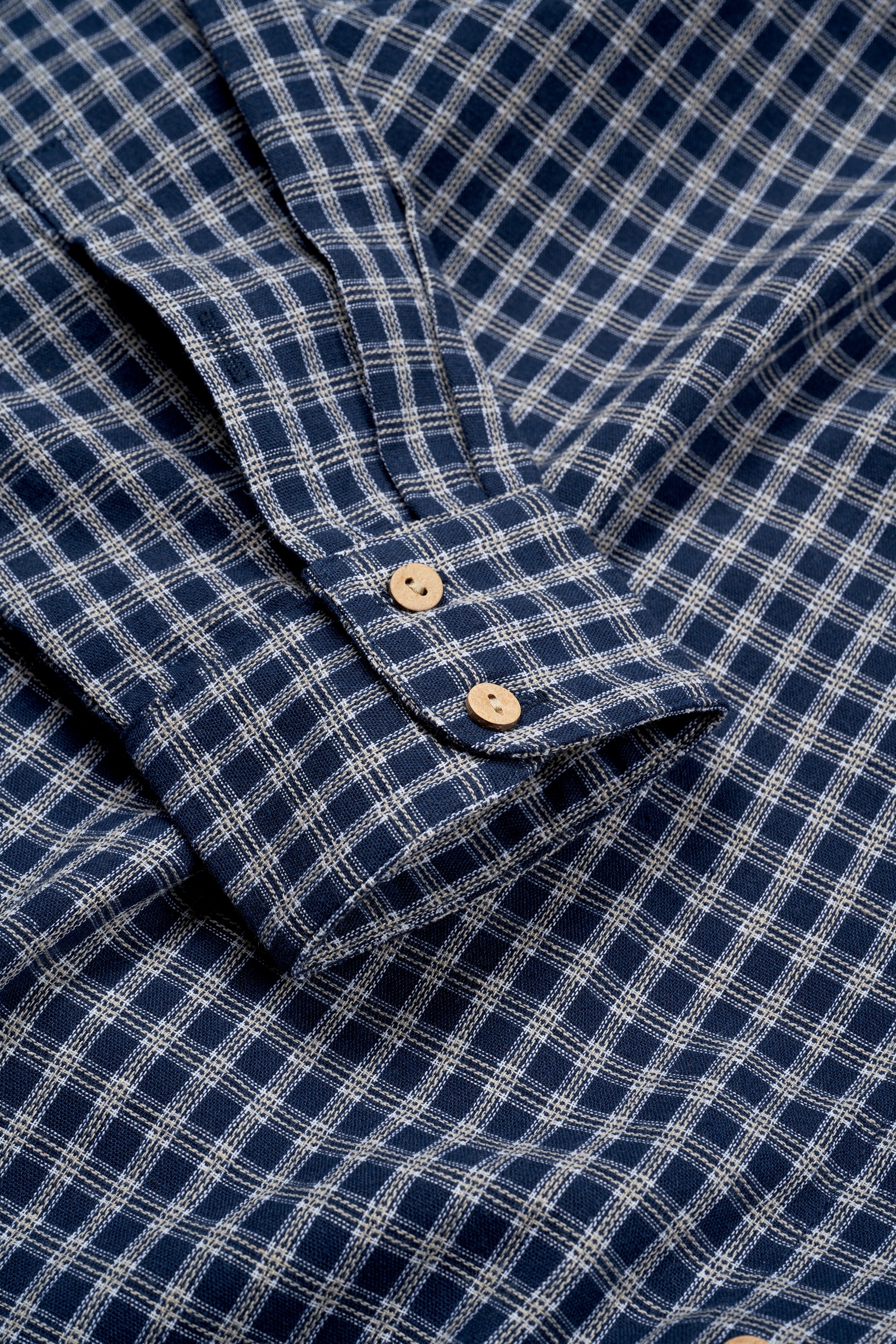 Picnic Long Sleeve Button Up - Navy