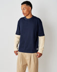 Layered Long Sleeve T - Navy