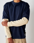 Layered Long Sleeve T - Navy