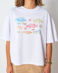 Watercolour Fish Crop T - White - Oli.
