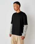 Layered Long Sleeve T - Black