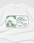 Good Things Take Time Back Print T - White