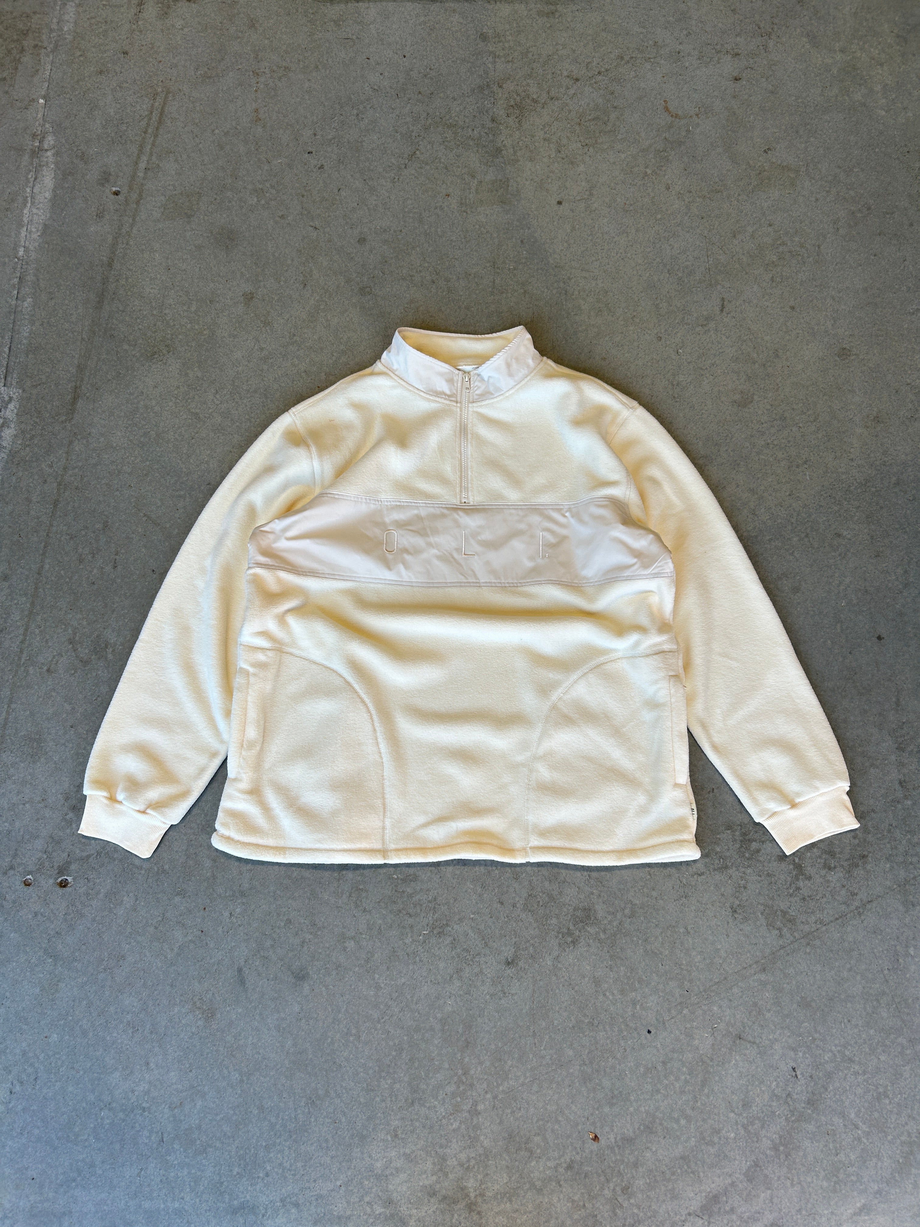 PRE LOVED | BLOCK QUARTER-ZIP CREAM - 2XL