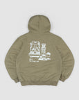 Fill Your Cup Back Print Hood - Khaki