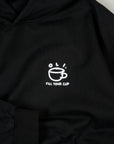 Fill Your Cup Back Print Hood - Black