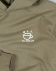 Fill Your Cup Back Print Hood - Khaki